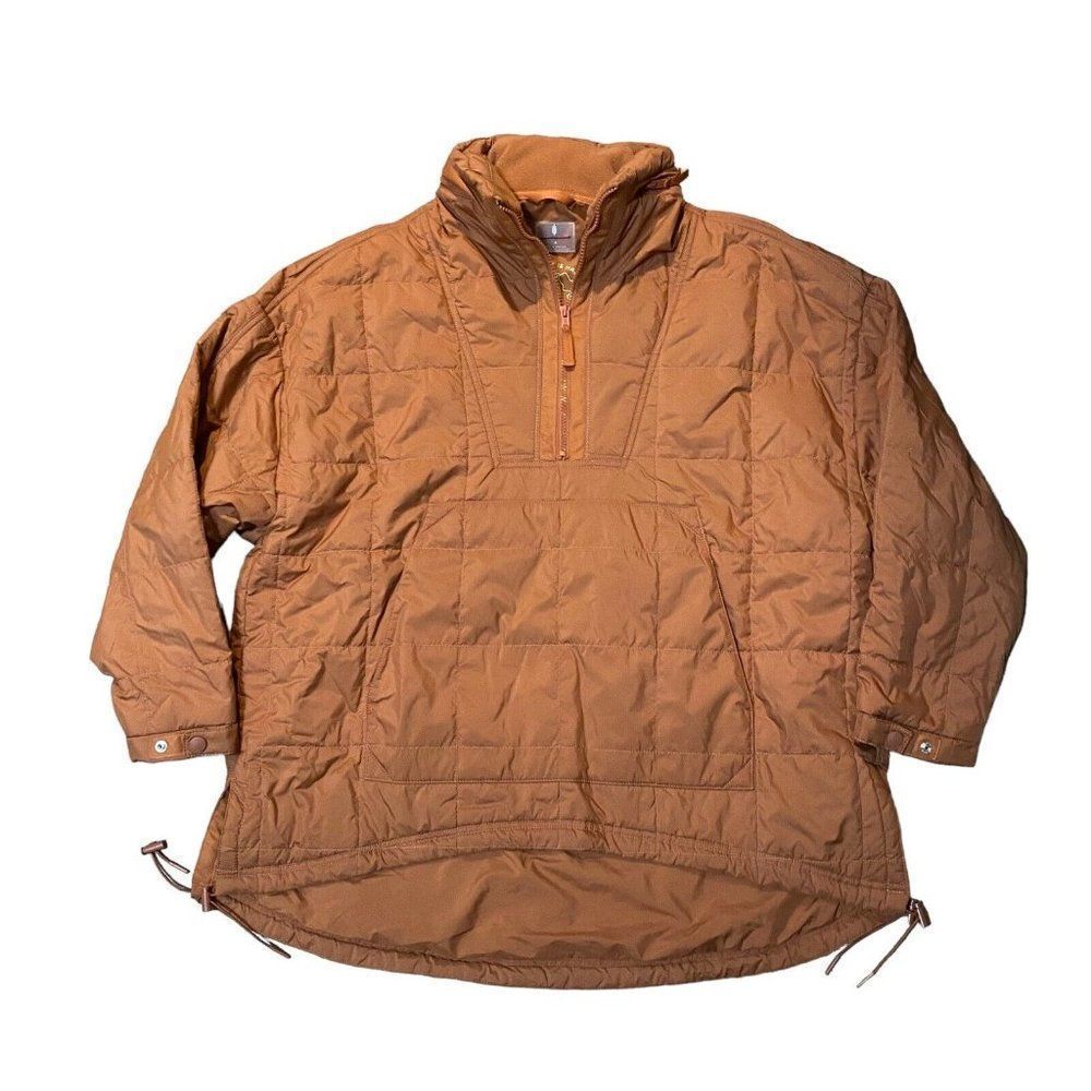 FREE PEOPLE MOVEMENT WOMENS RILEY RECYCLED POPOVER PACKABLE PUFFER JACKET SMALL